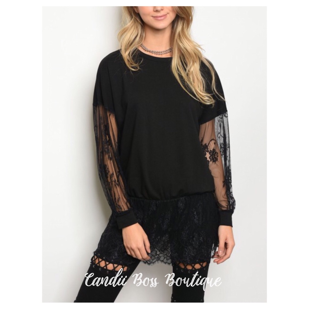 🖤NEW!🖤 “Lovin Lacey” Black Jersey Tunic Top!